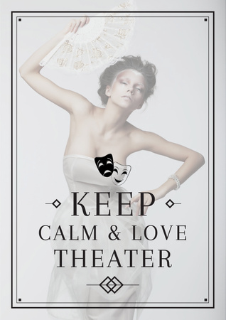 Citation about love to theater Poster Πρότυπο σχεδίασης