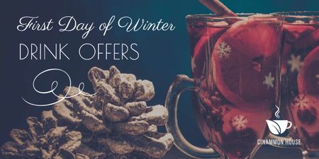 First day of winter Drinks offer Image Design Template