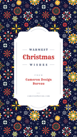 Designvorlage Christmas pattern with snowflakes für Instagram Story