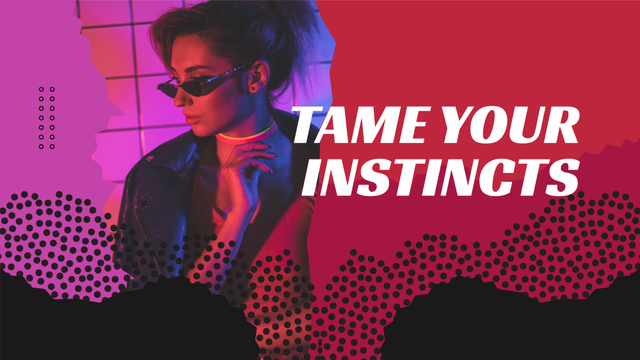 Stylish woman wearing Sunglasses in neon light FB event cover Design Template