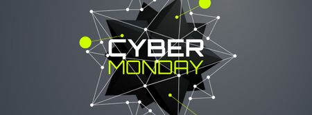 Modèle de visuel Cyber Monday Sale spiky digital sphere - Facebook Video cover
