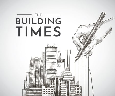 Modèle de visuel Real Estate news with hand drawing Buildings - Facebook