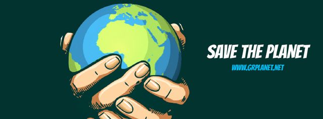 Earth globe in hands Facebook Video cover Šablona návrhu