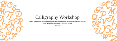 Calligraphy Workshop Announcement Letters on White Tumblr tervezősablon