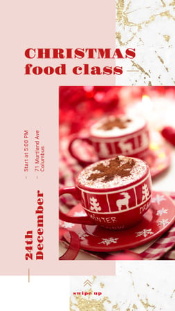 Cups with Christmas drinks Instagram Story Design Template