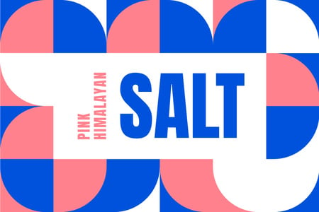 Food Salt company ad on colorful pattern Label Šablona návrhu