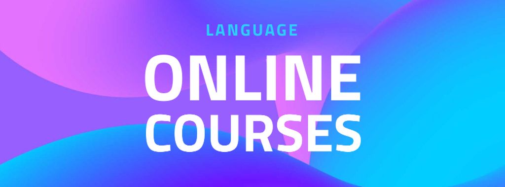 Language Online Courses Ad Facebook cover Design Template