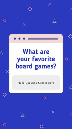 Favorite Board Games question on blue Instagram Story – шаблон для дизайну