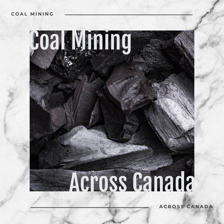 Black coal pieces Instagram Šablona návrhu