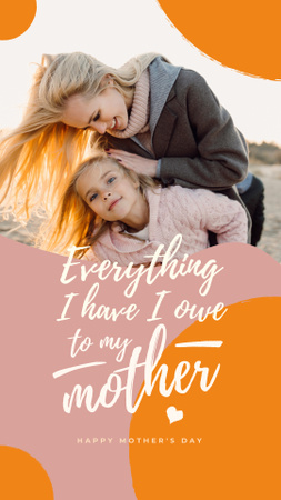 Mother with daughter on Mother's Day Instagram Story Design Template