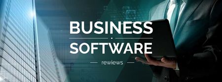 Plantilla de diseño de Business software Reviews Facebook cover 