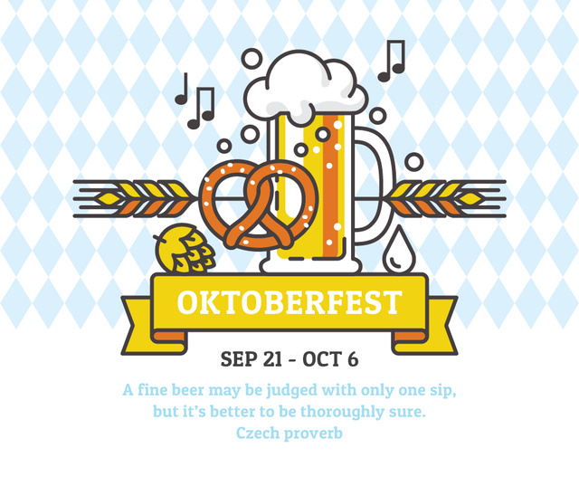 Traditional Oktoberfest treat and beer Facebook – шаблон для дизайну