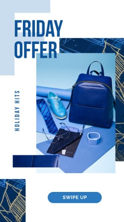 Sale Ad Blue male accessories Instagram Story Design Template