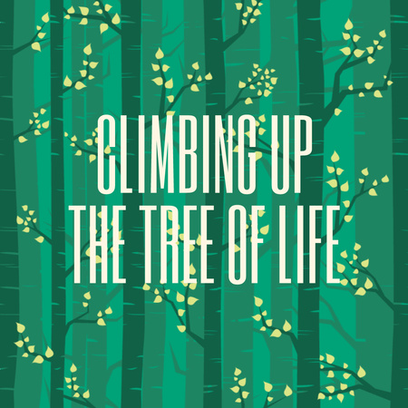 Motivational Quote with Trees in Green Forest Animated Post Tasarım Şablonu