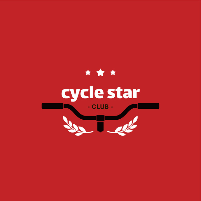 Cycling Club with Bicycle Wheel in Red Logo Design Template