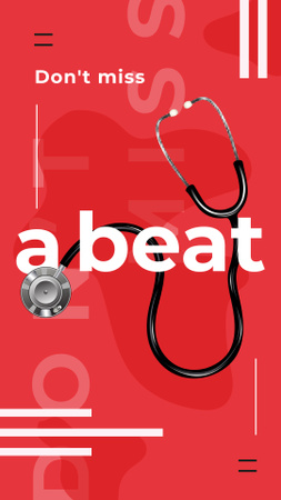 Platilla de diseño Doctors stethoscope on red background Instagram Story