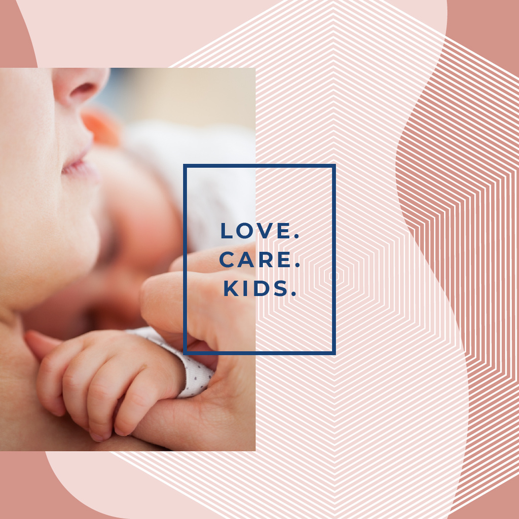 Mother embracing baby Instagram – шаблон для дизайна