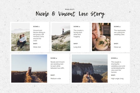 Happy Newlyweds in Nature Storyboard Design Template