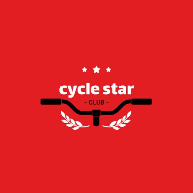 Cycling Club with Bicycle Wheel in Red Animated Logo Tasarım Şablonu