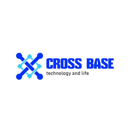 Plantilla de diseño de Anuncio de soluciones tecnológicas con icono de cables en azul Logo 