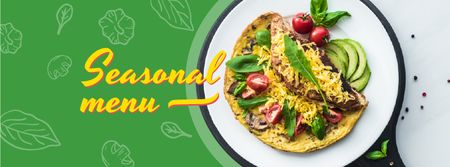 Tortilla dish with Vegetables Facebook cover Design Template