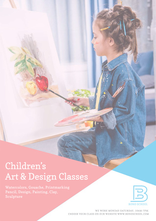 Plantilla de diseño de Children's art classes advertisement Poster 