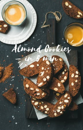 Almond Cookies with Coffee IGTV Coverデザインテンプレート