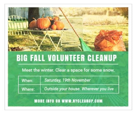 Ontwerpsjabloon van Medium Rectangle van Big fall volunteer cleanup