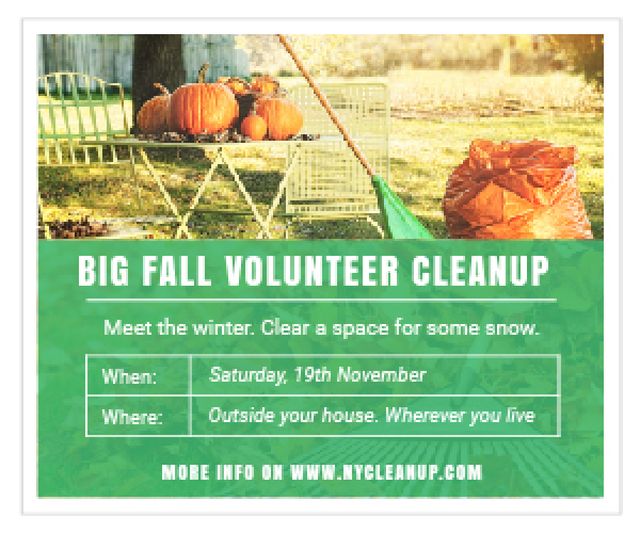 Big fall volunteer cleanup Medium Rectangle Design Template