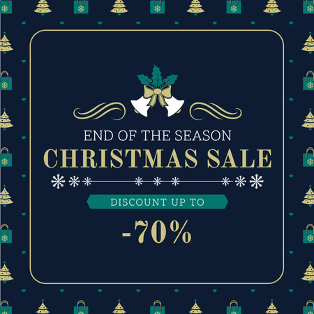 Merry Christmas tree and gifts sale Instagram AD Design Template