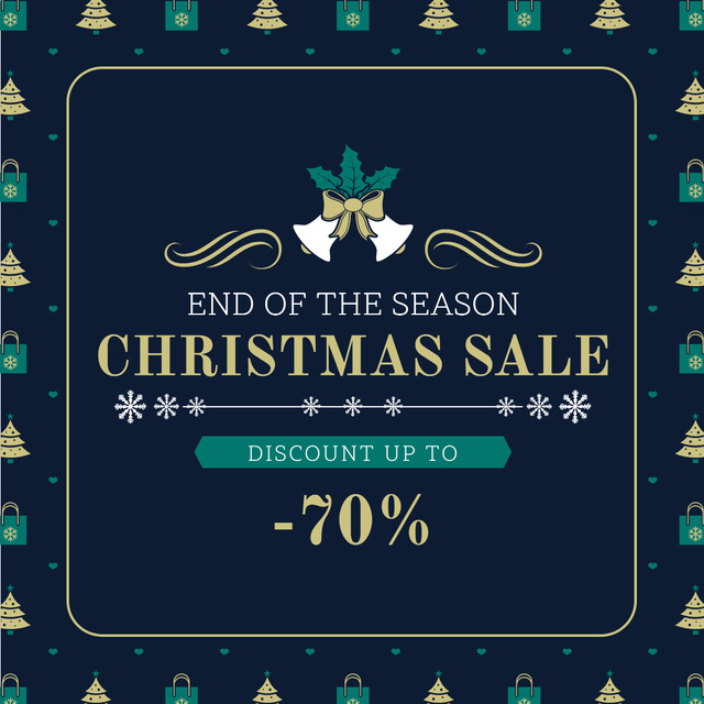 Designvorlage Merry Christmas tree and gifts sale für Instagram AD