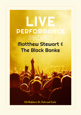 Live Performance Announcement Crowd at Concert Poster Design Template