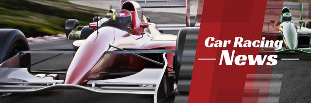 car racing news banner Twitter Modelo de Design
