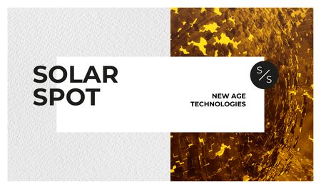 Solar Spot Ad with Shiny golden surface Business card Design Template