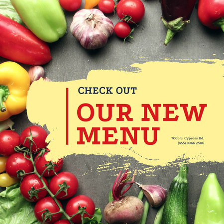 Plantilla de diseño de New Vegetarian menu Offer Animated Post 