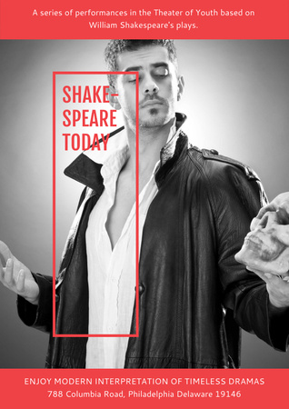 Shakespeare's performances in Theater Poster Modelo de Design