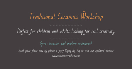 Platilla de diseño Traditional Ceramics Workshop Facebook AD