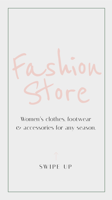 Designvorlage Fashion Store Ad in Green Frame für Instagram Story