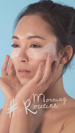 Beauty Routine Ad Woman applying Patches TikTok Video Design Template