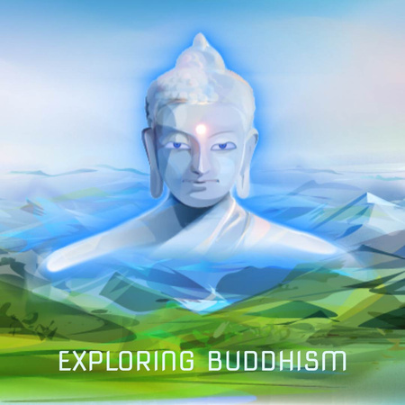 Platilla de diseño Buddha image over mountains landscape Animated Post