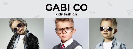 Plantilla de diseño de Clothing Store Ad with Stylish Kids Facebook cover 