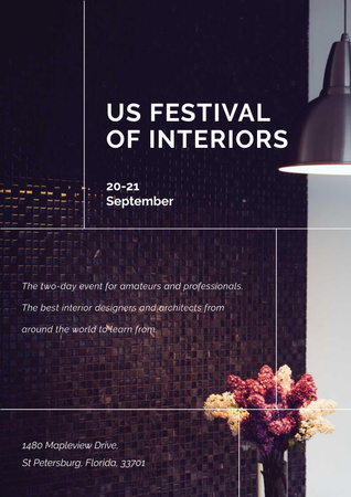 Plantilla de diseño de Festival of Interiors Announcement Poster 