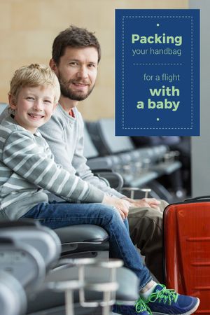 Platilla de diseño Travelling with Kids Dad with Son in Airport Tumblr