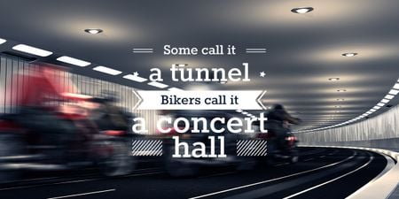 Bikers Riding in Road Tunnel Image Design Template