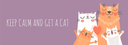 Template di design Adoption inspiration Funny Cat family Tumblr