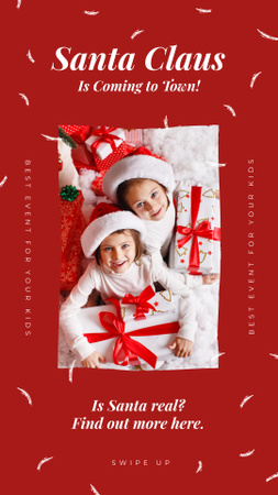 Designvorlage Kids with Christmas gifts für Instagram Story
