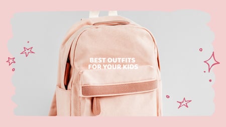 Kids Store ad with Backpack Youtube tervezősablon