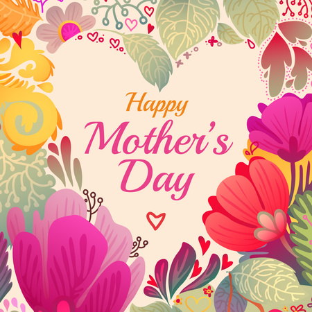 Mother's Day Greeting Tender Spring Flowers Instagram tervezősablon