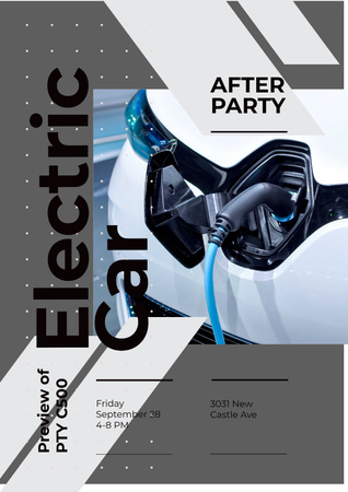 Invitation to electric car exhibition Poster Design Template