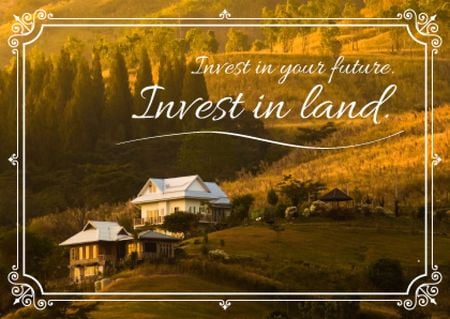 Plantilla de diseño de Real Estate Ad with Houses in Mountains Card 